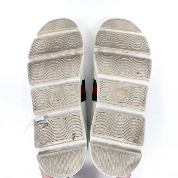Gucci White Athletic Shoes with Red and Green Stripes in good condition - Picture 13 of 15